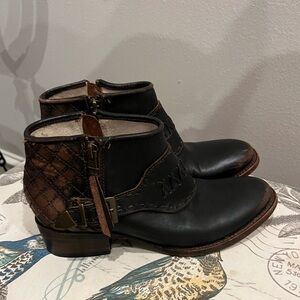 Freebird by Steven Booties Brown Leather Ankle Boots Sz 7